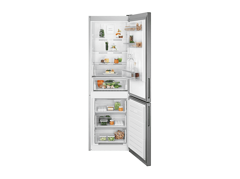 FRIGORIFERO COMBINATO ELECTROLUX LNT6ME32U2, Capacità netta totale 331 l, Rumorosità: 38 dB(A), 3 ripiani, Dimensioni: L 59,5 cm A 186 P 65 cm, Inox, Classe E