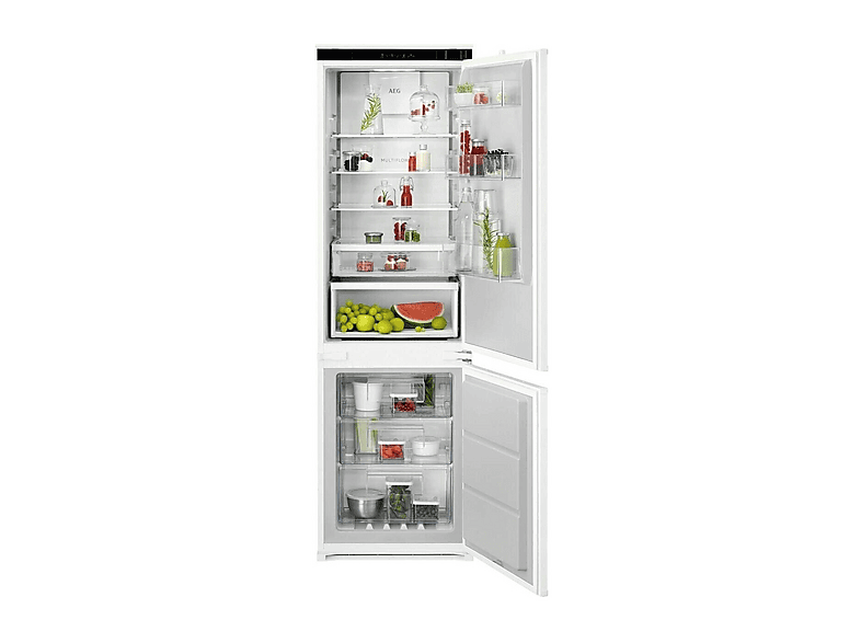 FRIGORIFERO DA INCASSO AEG TC6MS18FDS, Capacità netta totale 248 l, Rumorosità: 34 dB(A), Dispenser ghiaccio, 4 ripiani, Dimensioni: L 54,6 cm A 177,2 P 54,9 cm, Bianco, Classe D