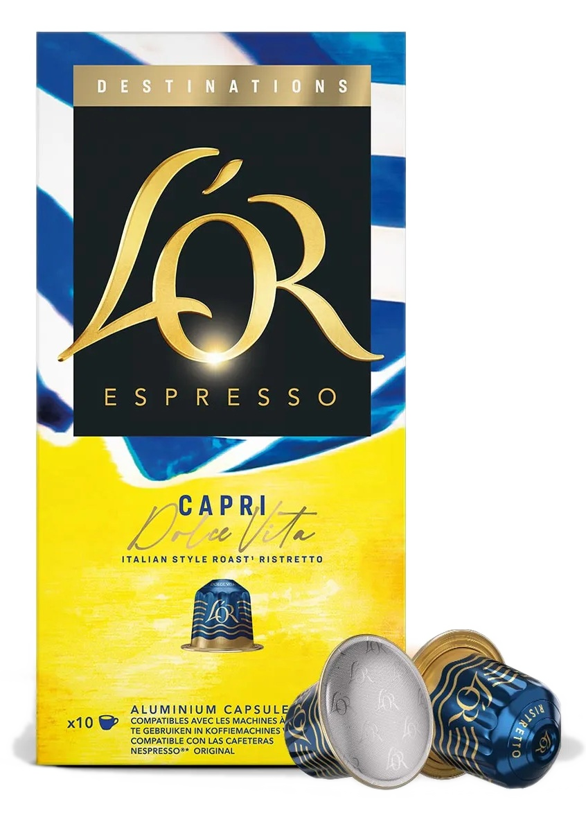 Kapsułki do kawy L'OR Espresso Capri Dolce Vita. Palenie włoskie, 10 sztuk.