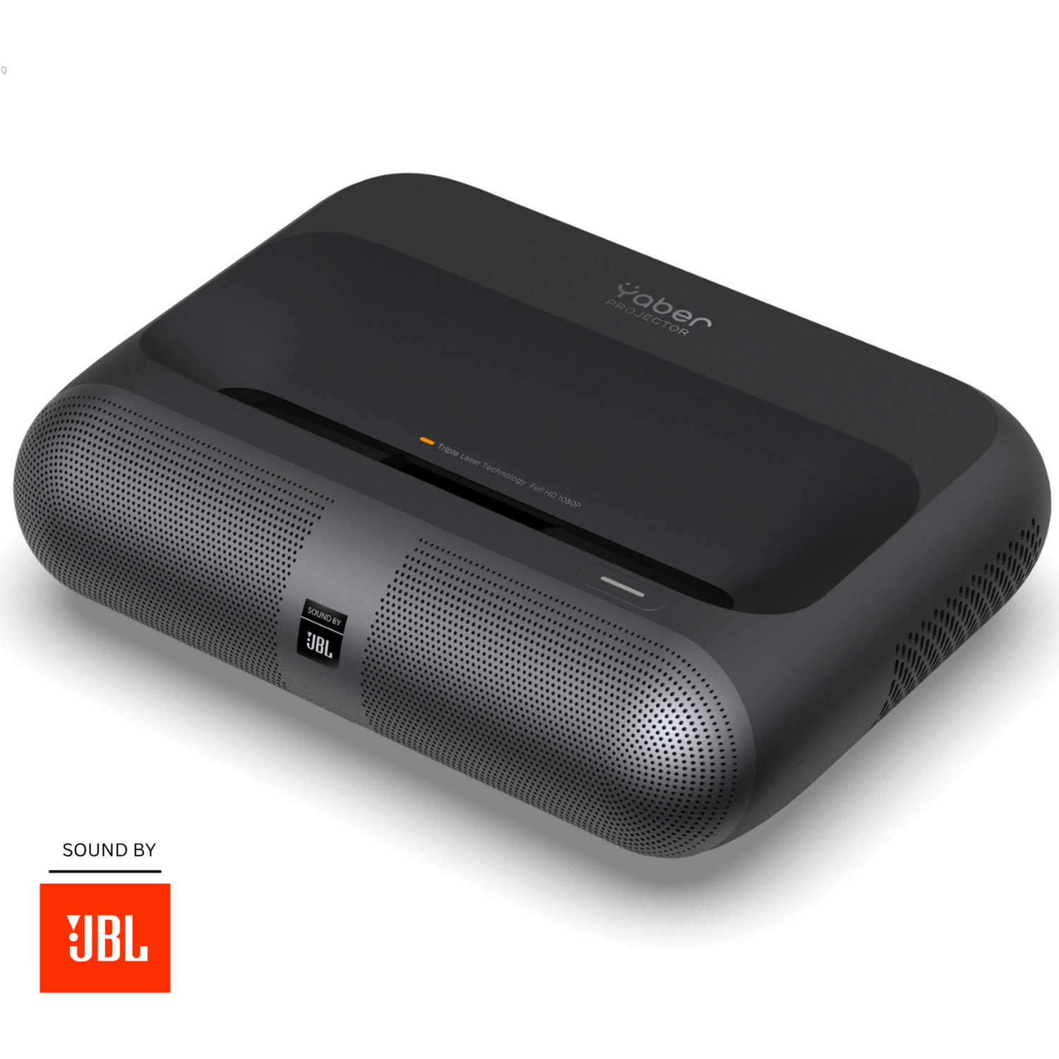 A black Yaber projector with JBL sound, Triple Laser Technology.