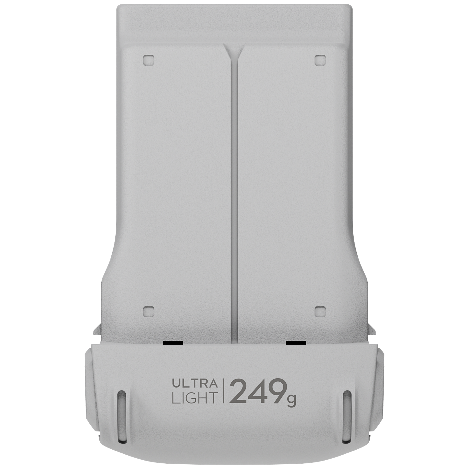 Grijze dronehouder met tekst "ULTRA LIGHT 249g".