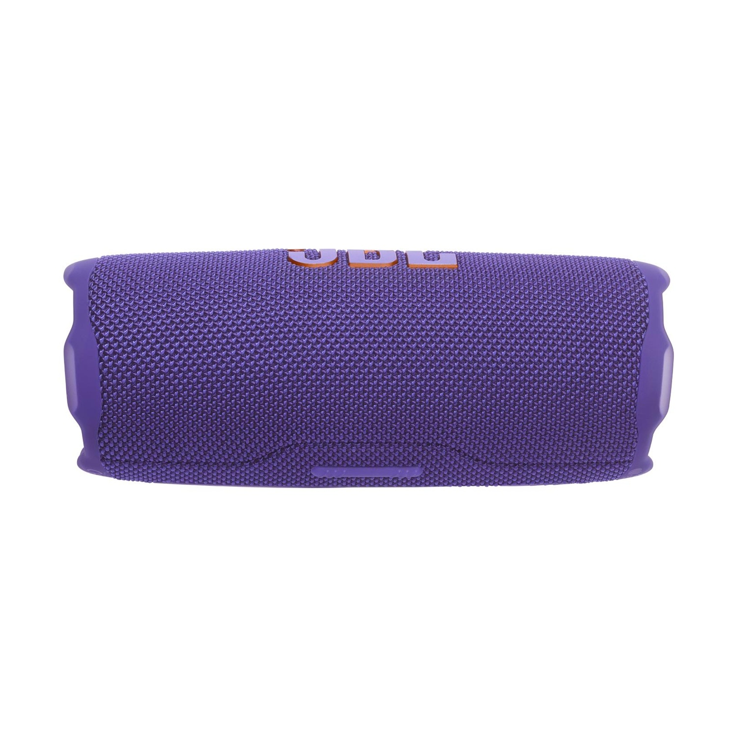 Altoparlante JBL viola con logo arancione su sfondo bianco.