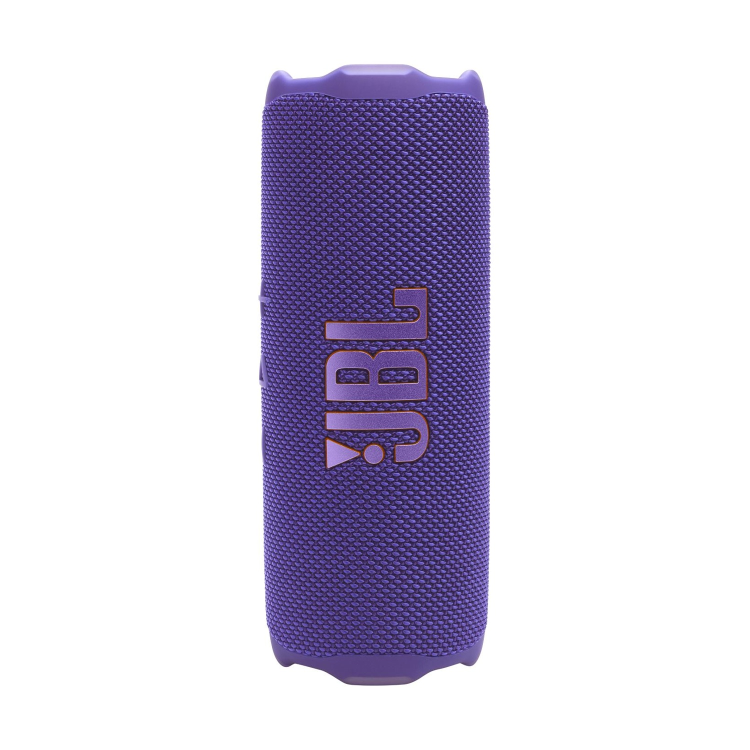 Altoparlante JBL viola testurizzato con logo su sfondo bianco.