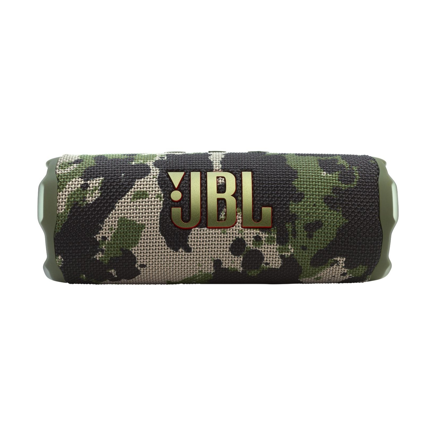 Altoparlante JBL mimetico con texture nera, verde e beige.