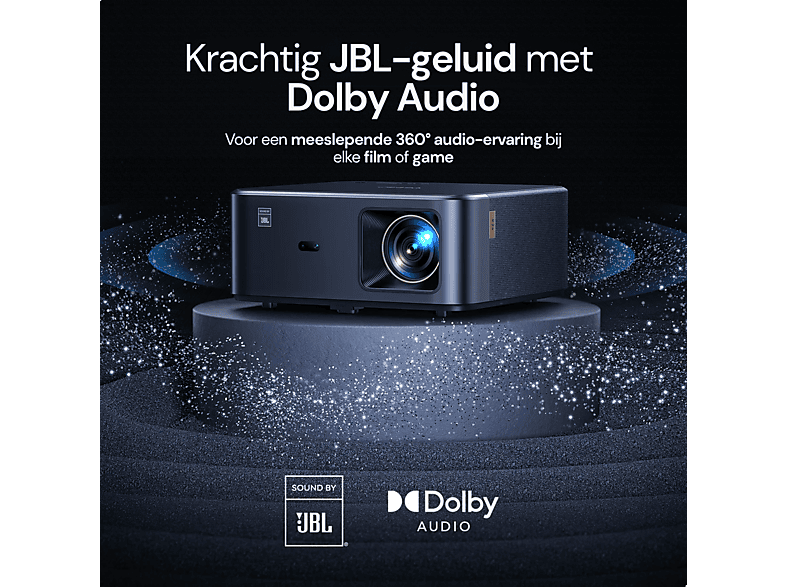 YABER K2s smart home projector 2x10w jbl Beamer Zwart | MediaMarkt