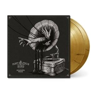 Schwarzes Albumcover mit einer Illustration eines alten Grammophons, aus dem eine Hand ragt. Daneben liegt eine goldene Schallplatte.