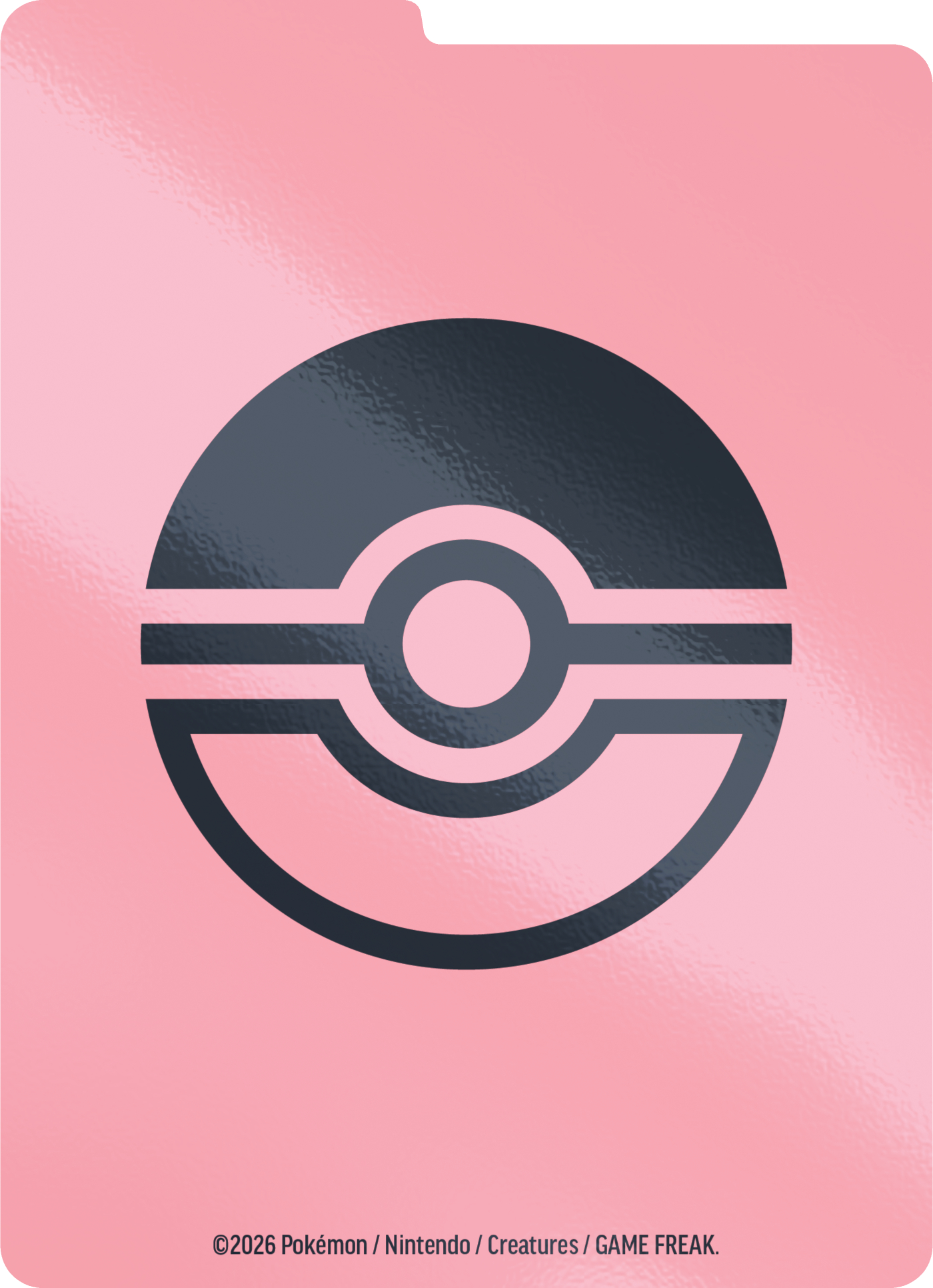 Ein Pokeball-Symbol auf einem rosa Hintergrund mit Textur.