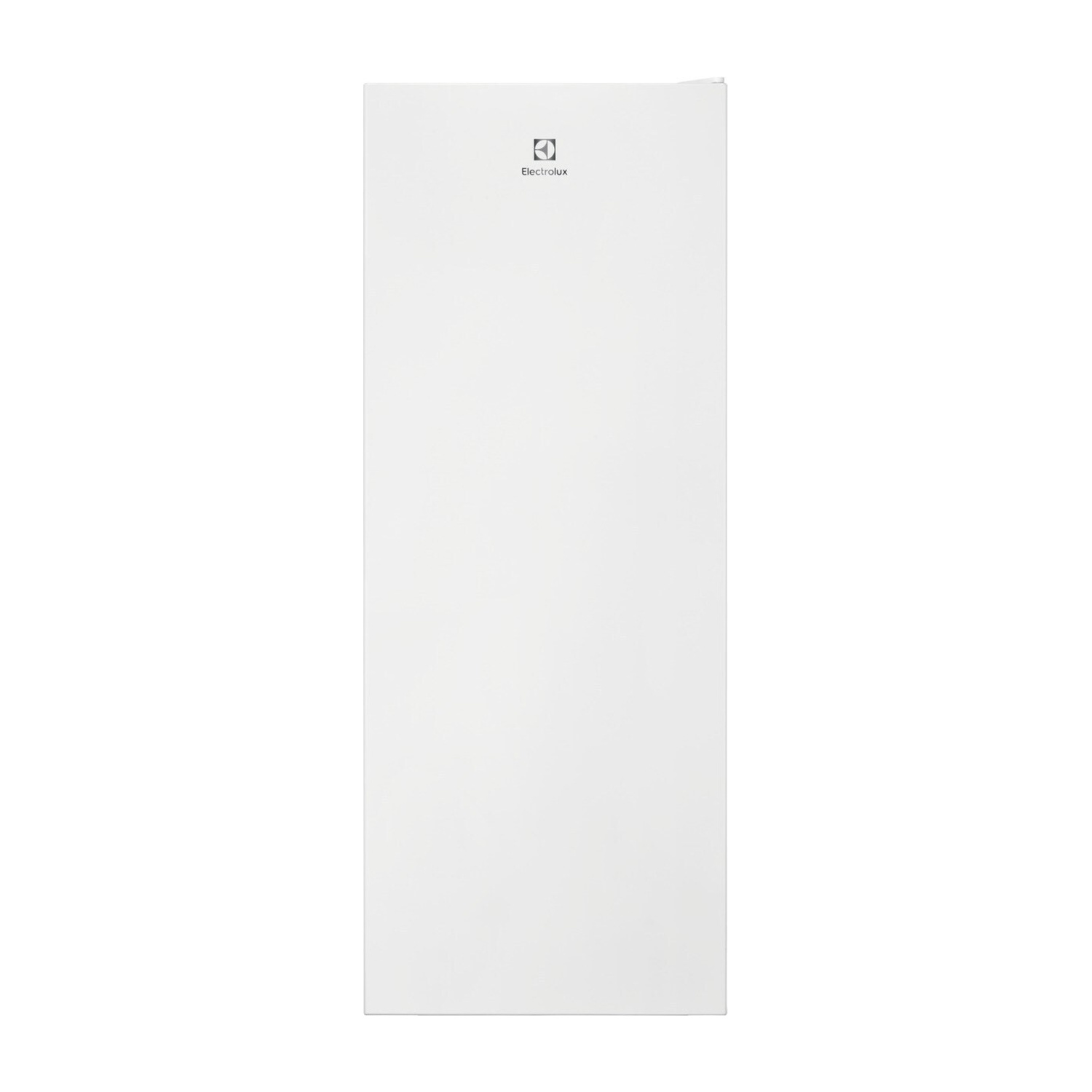 Un congelatore bianco verticale con il logo Electrolux in alto.