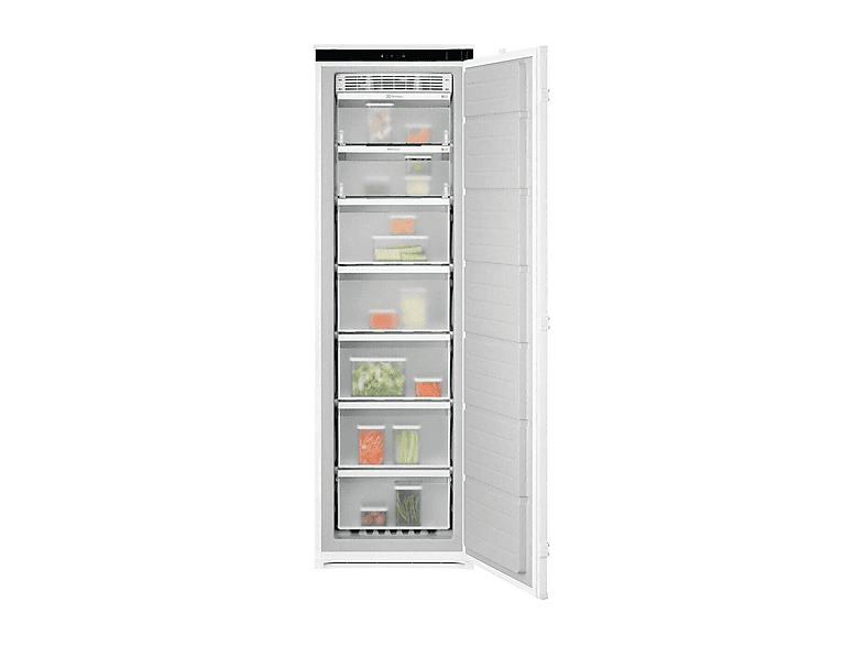 ELECTROLUX EUN7NE18S Congelatore verticale, Capacità netta 212 l, dimensioni: L 54,6 cm, A 177,2 P 54,9 Rumorosità 35 dB(A), 8 cassetti, Bianco, Classe E