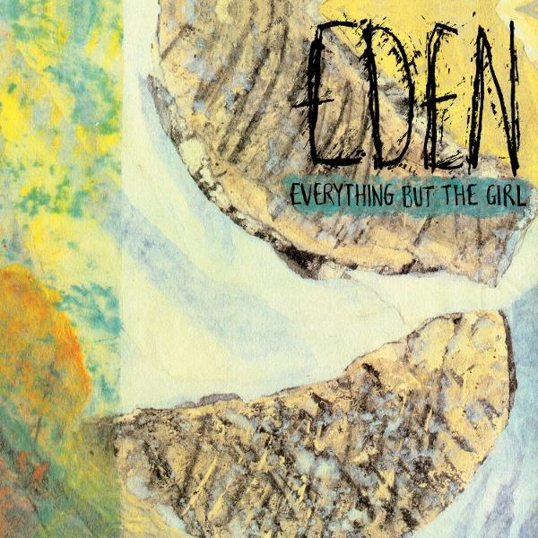 Abstrakte Collage mit Text "EDEN" und "EVERYTHING BUT THE GIRL".