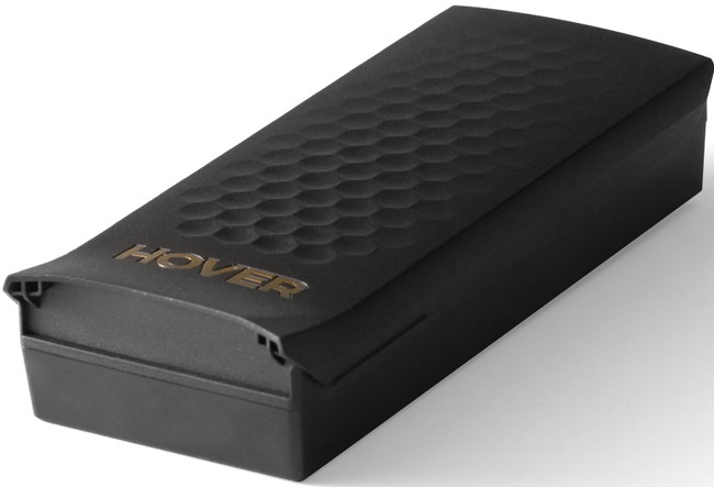 Boîte rectangulaire noire avec motif nid d'abeille et texte doré HOVER.