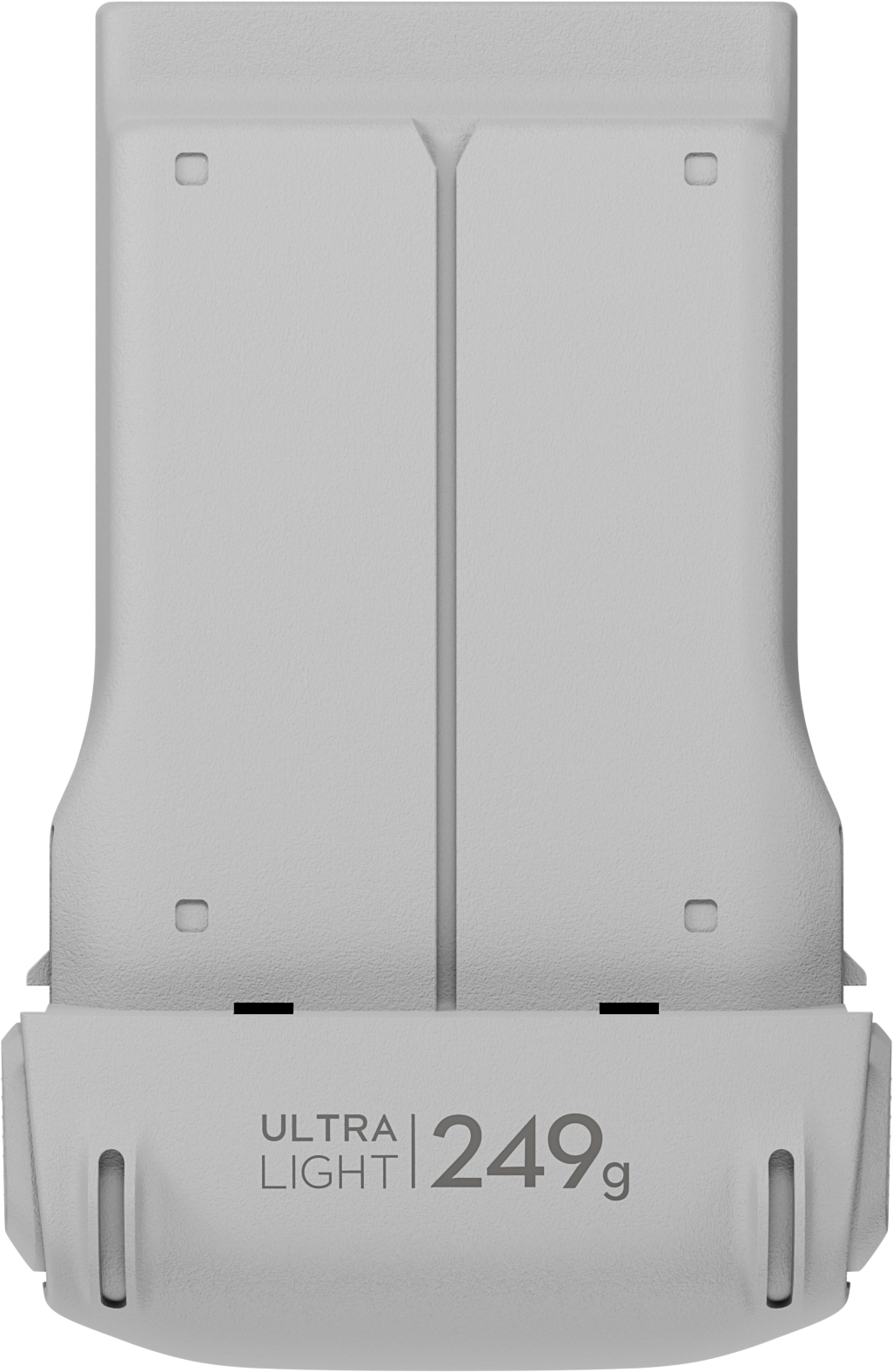 Oggetto grigio ultraleggero con testo "249g".