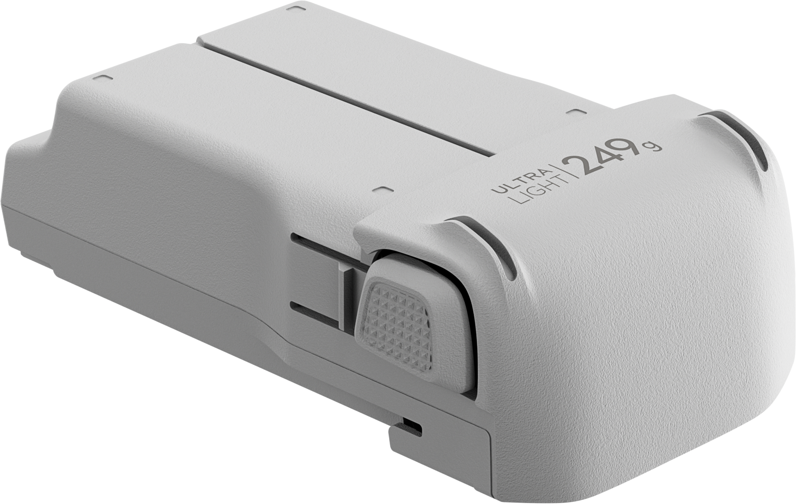Una batteria grigia con scritta 'ULTRA LIGHT 249g'.