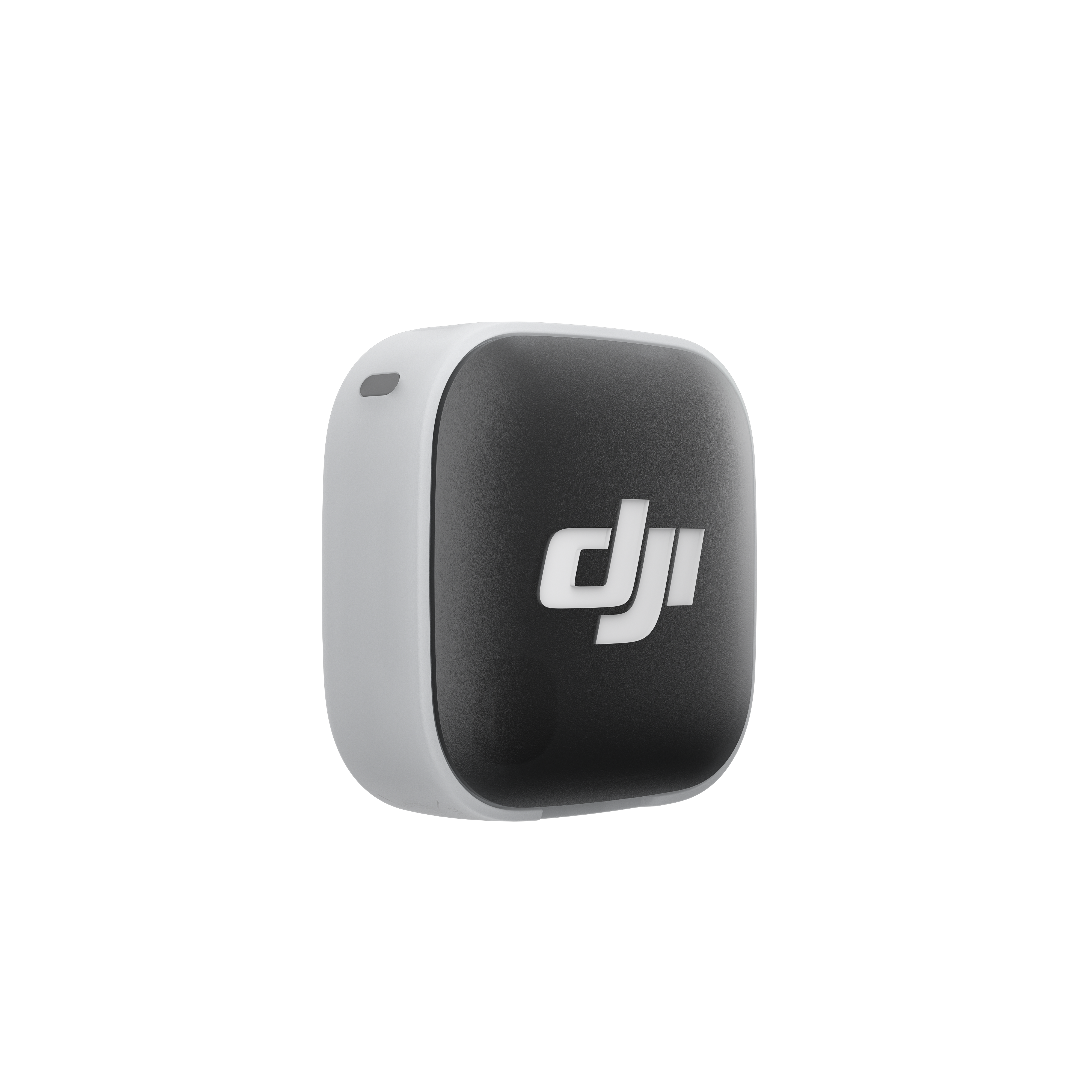 Ein kleiner weier und schwarzer Kasten mit DJI-Logo.