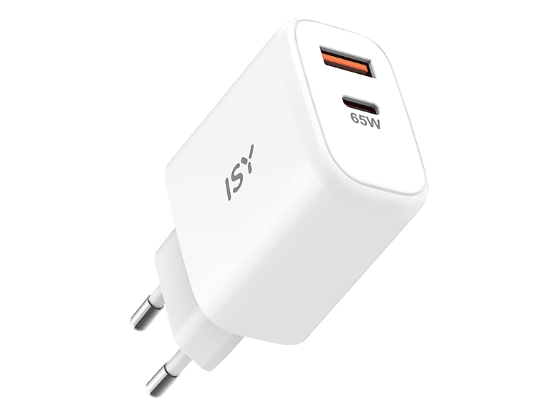 ISY IWC-4065-1 USB-C/A 65 W Universal GaN Ladegerät Universal, 5 V W, Weiss