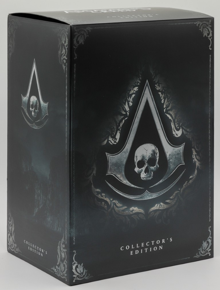 Czarna skrzynka edycji kolekcjonerskiej z symbolem czaszki i ozdobnymi detalami.