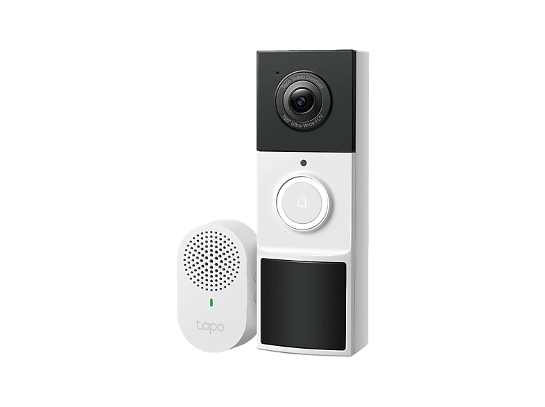 Videoportero - TP-Link TD21, 2K, 6 meses Autonomía, Ángulo 160°, Control por voz Google Assistant y Amazon Alexa, IP65, Negro/Blanco