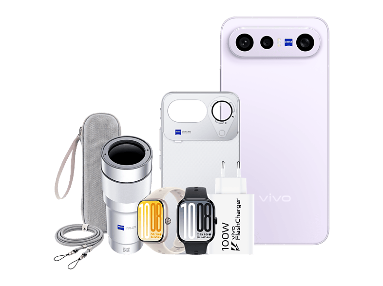 Móvil - vivo Bundle X300 FE, Mist Purple, 512 GB, 12 GB RAM, 6.31" AMOLED, Snapdragon® 8 Gen 5 Mobile, 6500 mAh, Incluye WATCH GT 2