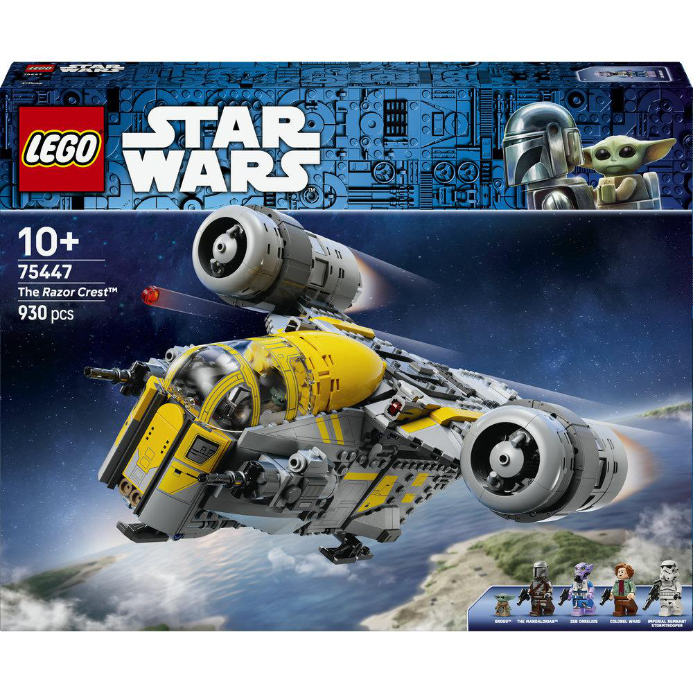 LEGO Star Wars Razor Crest mit Mandalorianern und Grogu.