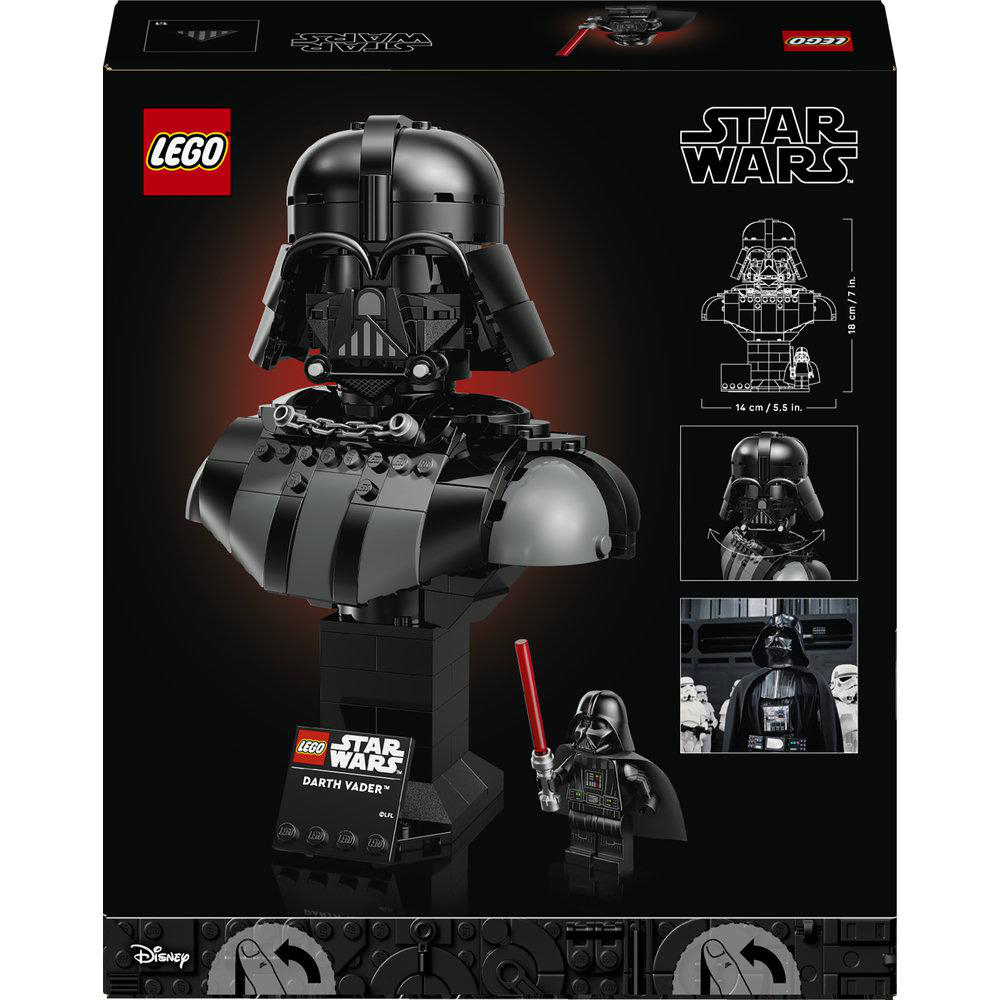 LEGO Star Wars Darth Vader-Büste mit Minifigur und Lichtschwert.