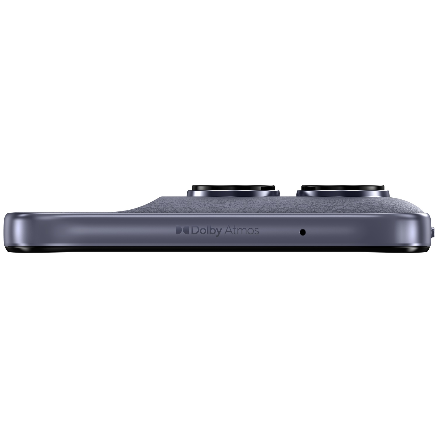 Gray smartphone with two camera lenses and Dolby Atmos logo.