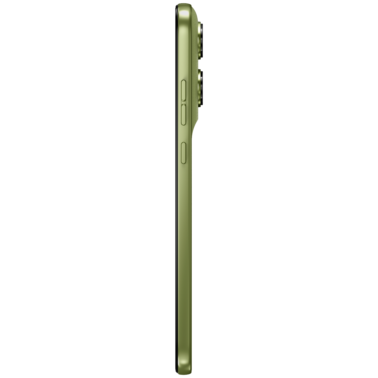 Green smartphone shown from the side, with cameras on the back.