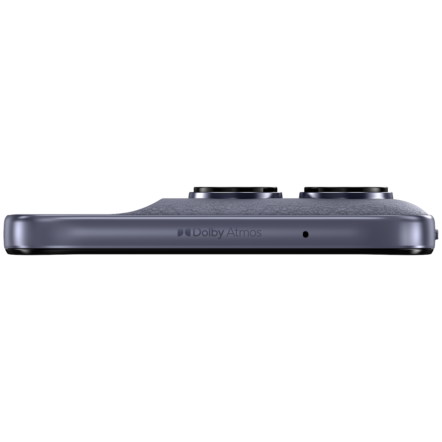 Gray smartphone with two camera lenses and Dolby Atmos logo.