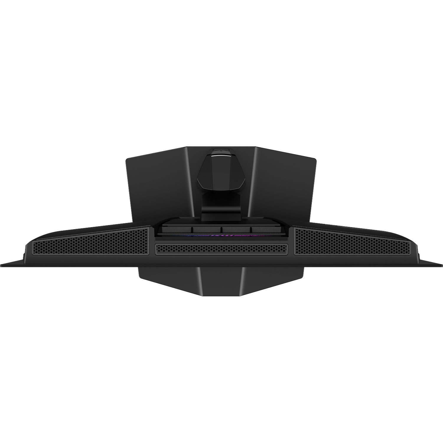 Support de moniteur noir avec aérations et éclairage RVB.