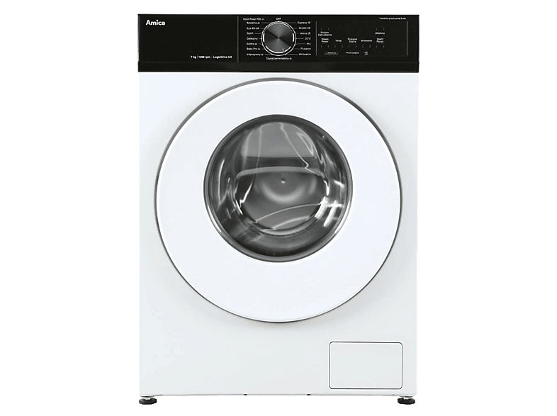 Pralka AMICA MWA7S12ALiSR3 7kg 1200 obr. Slim SteamPower Pro LogicDrive 3.0 Biały