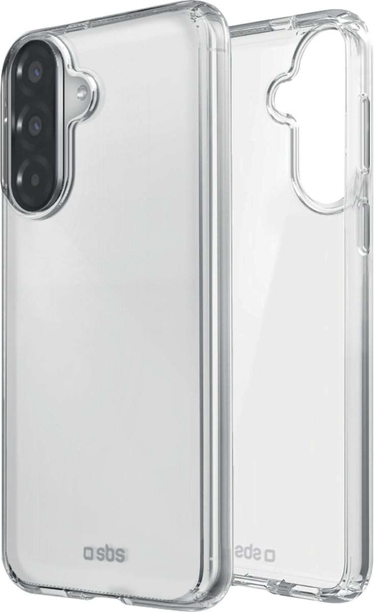 Zwei transparente Handyhüllen nebeneinander, eine mit Kameraloch.