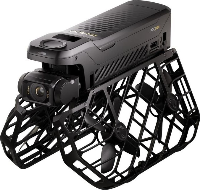 Uno scooter subacqueo nero con telecamera ed eliche.