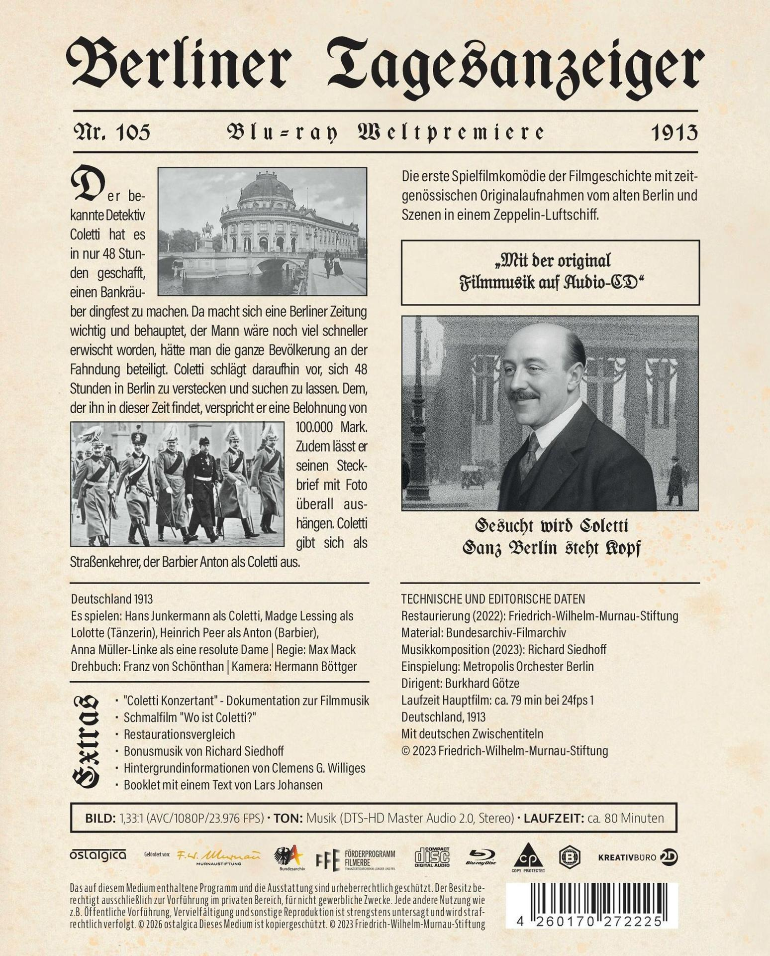 Zeitungsausschnitt mit "Berliner Tagesanzeiger", Bildern und Filminformationen.