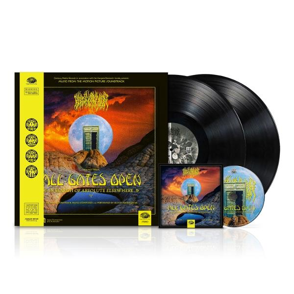 All Gates Open Soundtrack Box-Set mit Vinyl, CD und Booklet auf weißem Hintergrund.