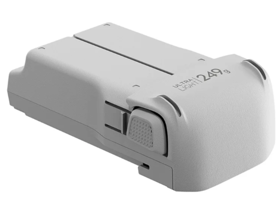 Szara, lekka bateria do drona z napisem „ULTRA LIGHT 249g”.