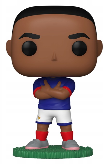 Figurka Funko Pop! piłkarza w niebieskiej koszulce i białych spodenkach.