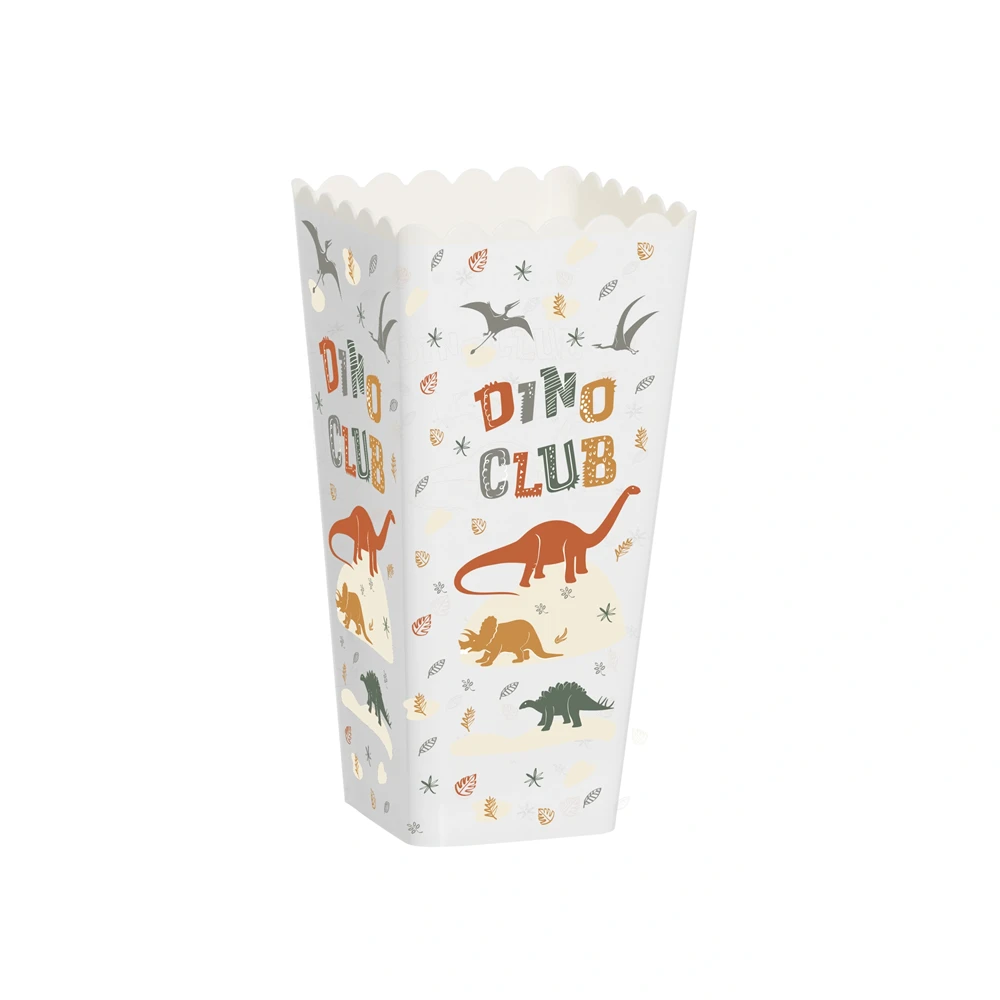 Dinoszauruszokkal és "DINO CLUB" felirattal díszített fehér tartó.