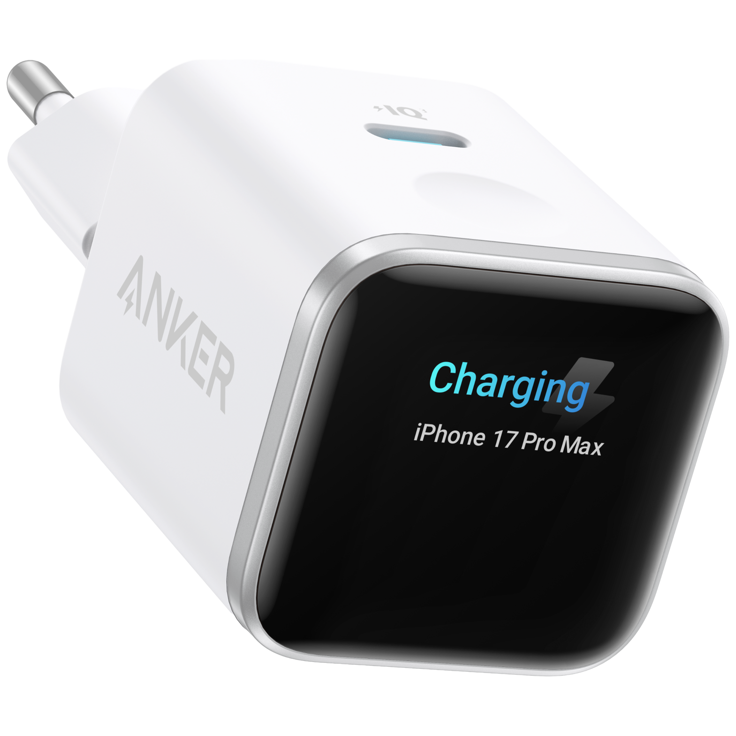 Anker Nano Oplader 45w Met Smart Display Wit Wandlader