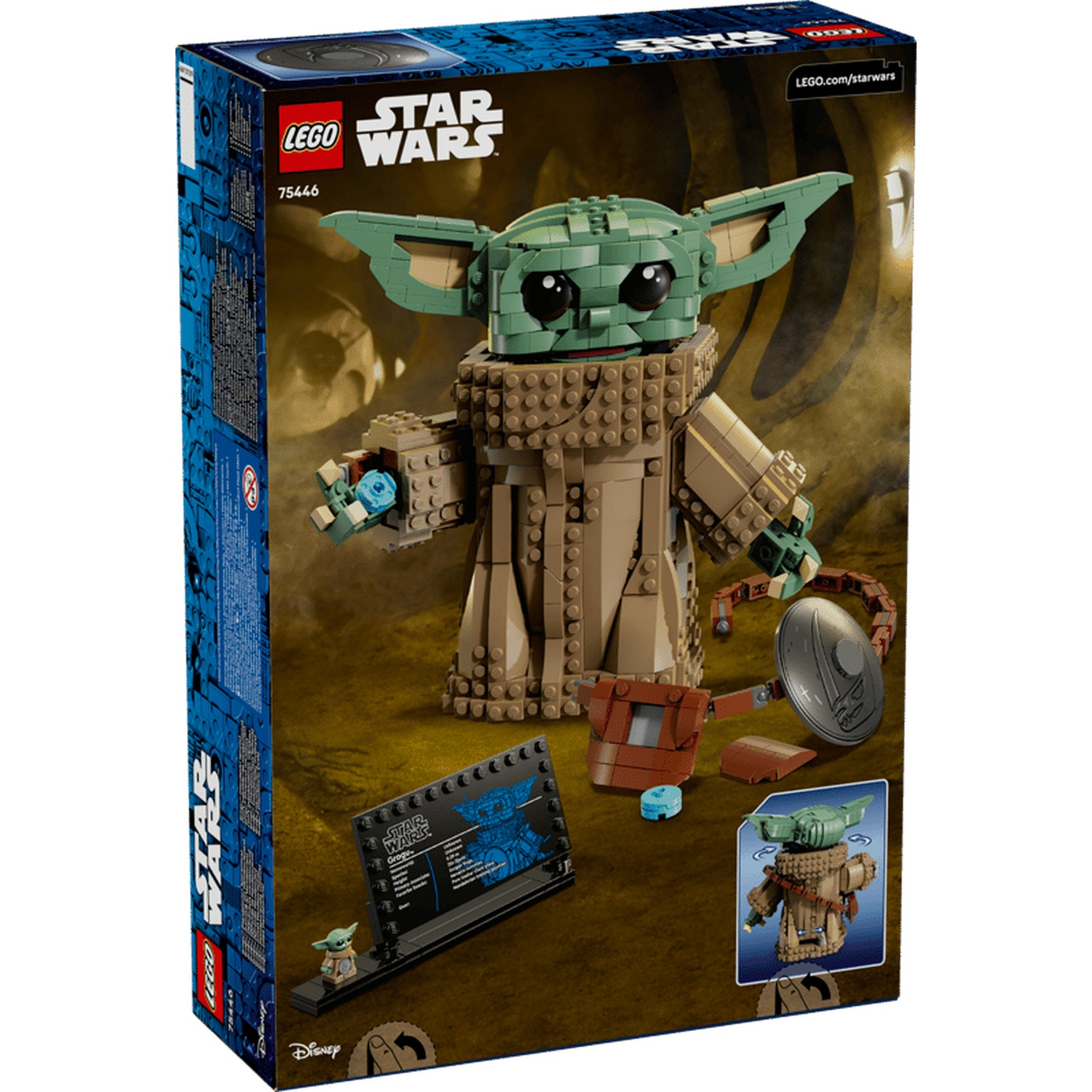 Lego Star Wars Grogu set box with detailed model and information.