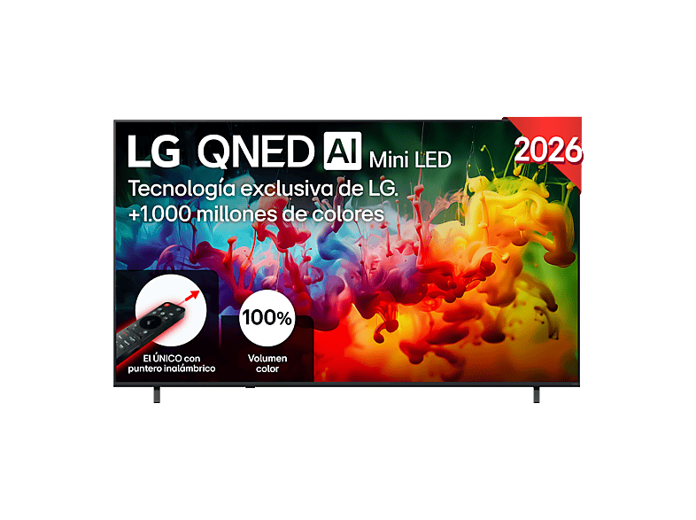 LG 85QNED72B6A, UHD 4K, Procesador Inteligente α7 AI Processor 4K Gen9, Smart TV, DVB-T2 (H.265), Negro