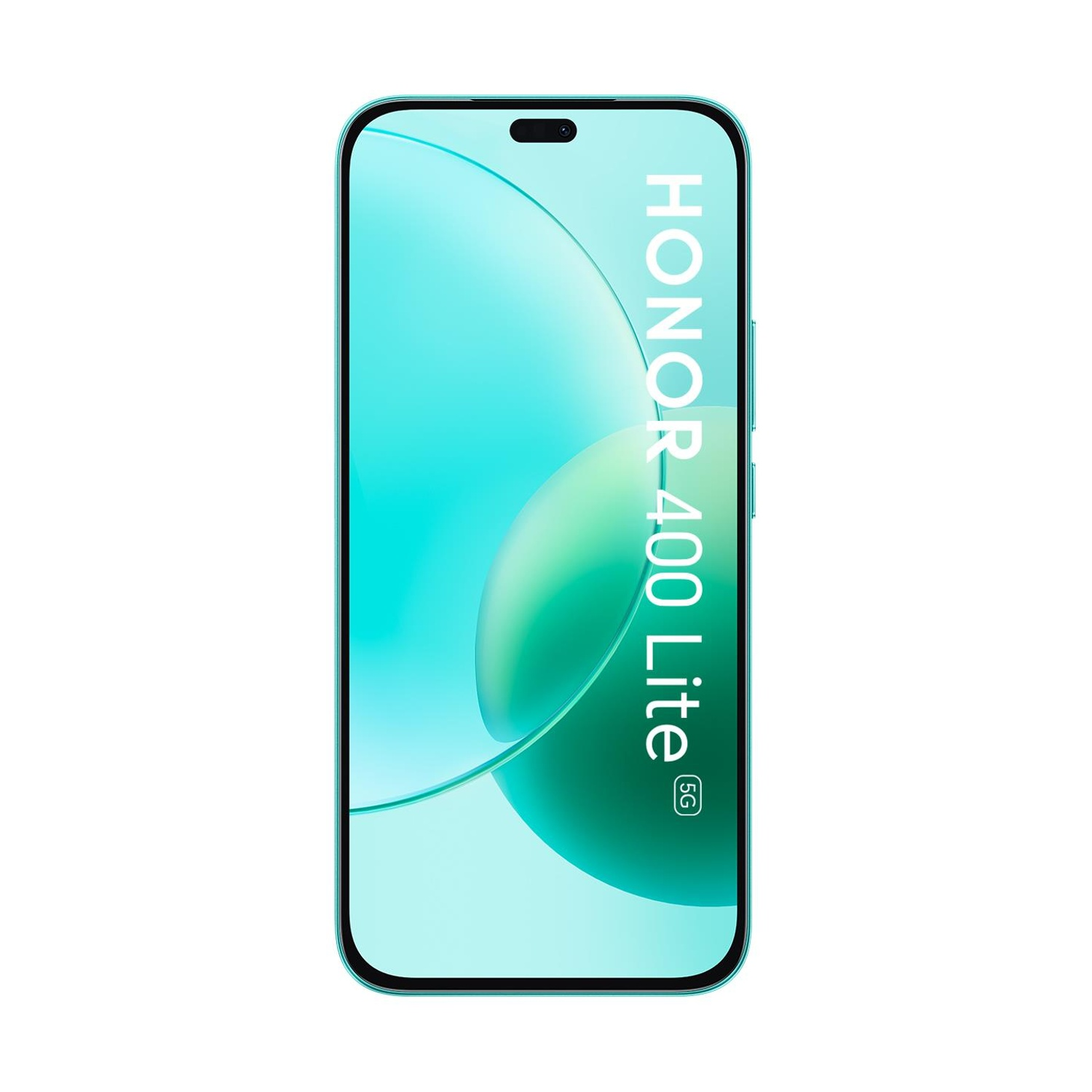 Uno smartphone turchese che mostra la scritta HONOR 40 Lite 5G sullo schermo.