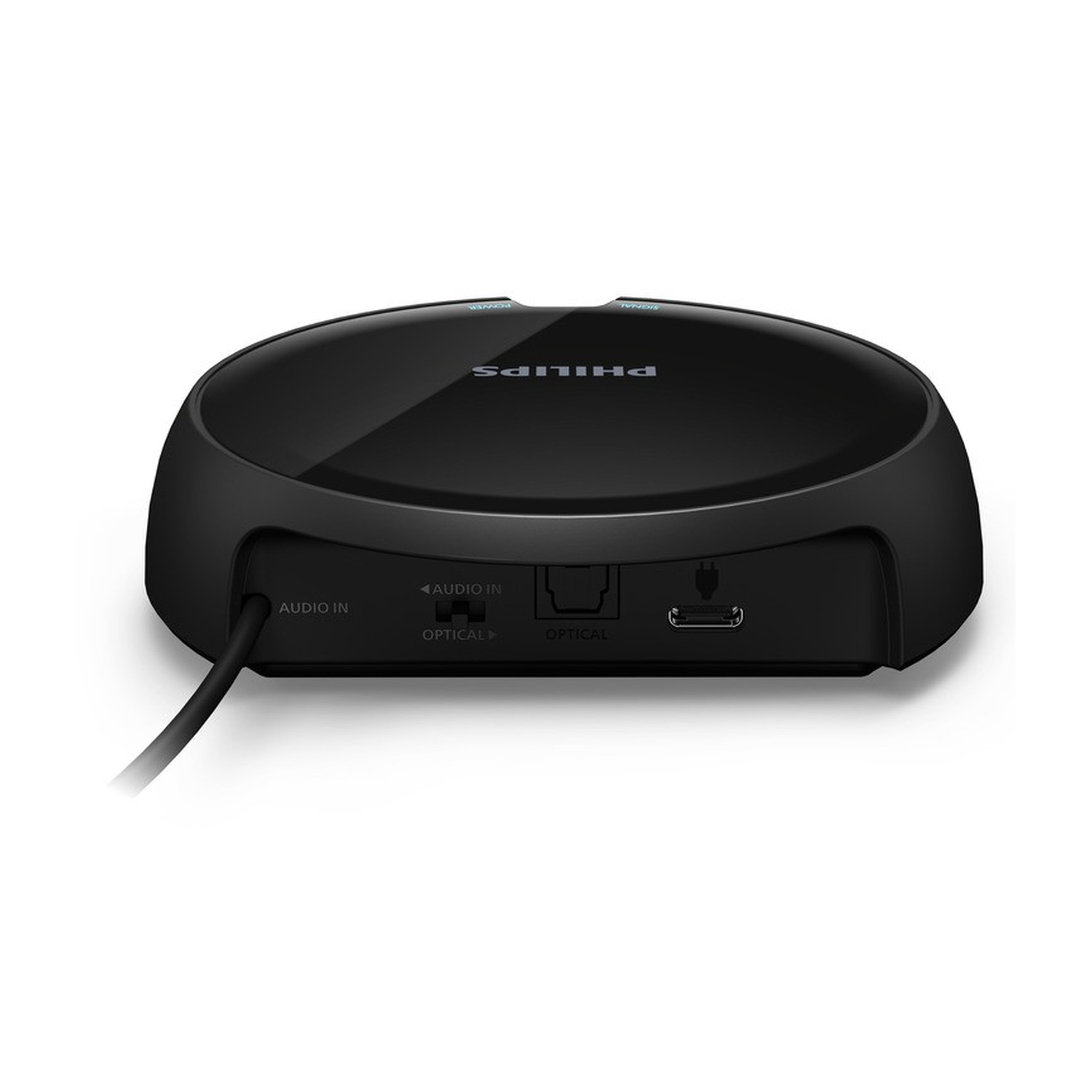 Dispositivo Philips nero con porte: AUDIO IN, OPTICAL e USB.