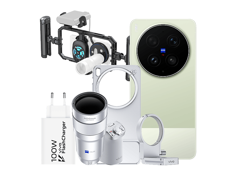 Móvil - vivo Bundle X300 Ultra, Steppe Green, 1TB, 16GB RAM, 6.82" AMOLED, Snapdragon® 8 Elite Gen 5, 6600 mAh, +Estabilizador SmallRig Vídeo Rig Kit