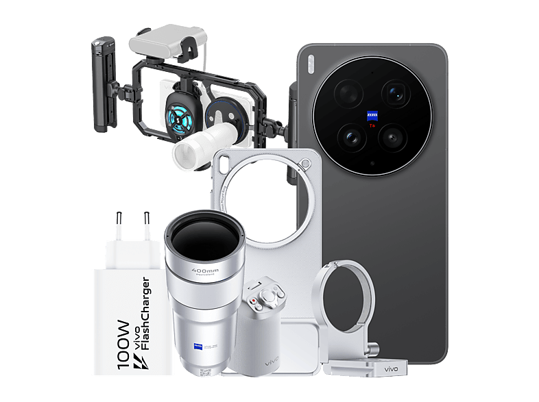 Móvil - vivo Bundle X300 Ultra, Volcano Black, 1TB, 16GB RAM, 6.82" AMOLED, Snapdragon® 8 Elite Gen 5, 6600 mAh, +Estabilizador SmallRig Vídeo Rig Kit