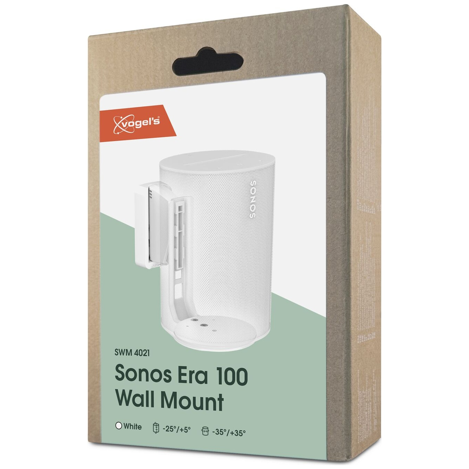 Boîte du support mural Vogels Sonos Era 100 blanc.