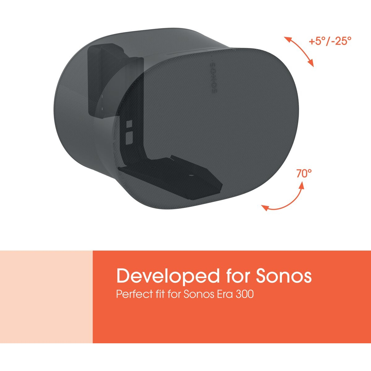 Support d'enceinte gris pour Sonos Era 300, angles réglables.