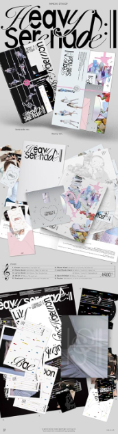 Albumcover mit Noten, Fotos und Texten in verschiedenen Designs.