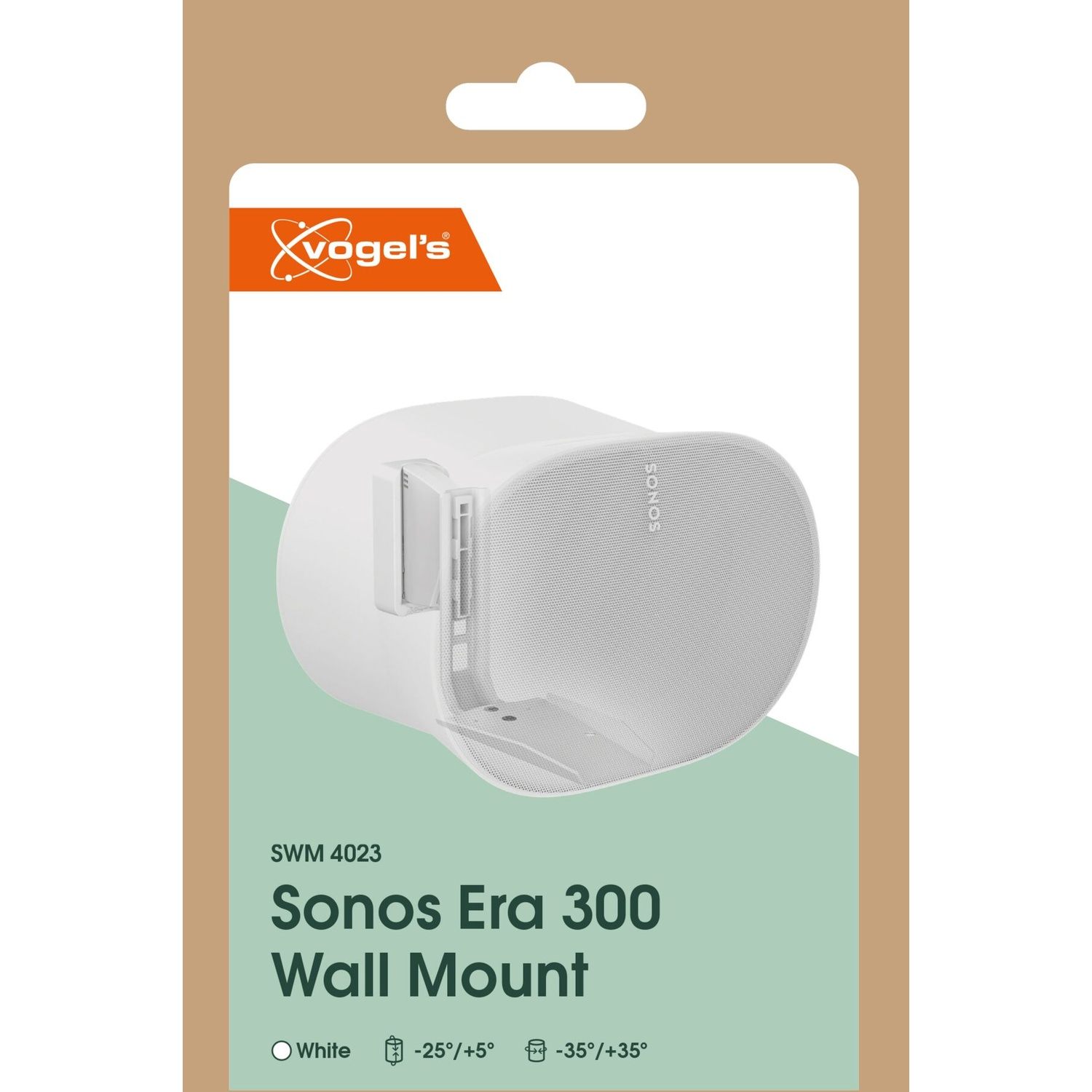 White Sonos Era 300 Wall Mount by Vogel's, model SWM 4023.