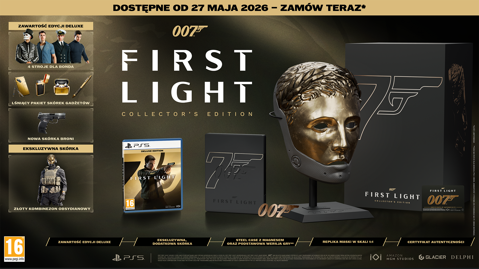 James Bond 007: First Light Edycja Kolekcjonerska z maską, grą i akcesoriami.