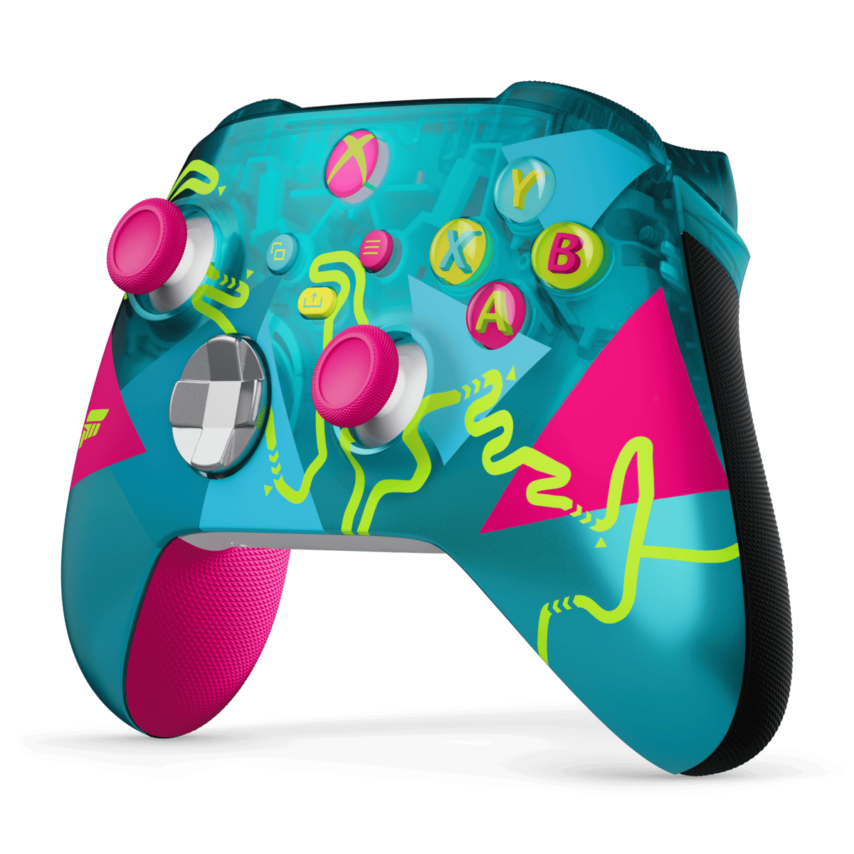 Mando inalámbrico Xbox Microsoft Multicolor con Bluetooth, vista frontal con botones ABXY, cruceta y joysticks, compatible Series X|S y PC