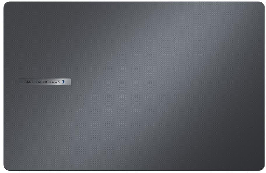 Szürke laptop fedél mintával és ASUS EXPERTBOOK logóval.
